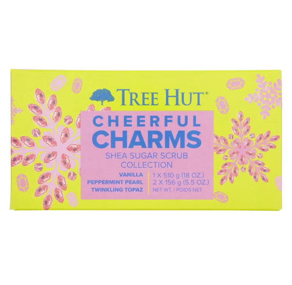 Tree Hut Cheerful Charms Shea Sugar Scrub Gift Set - 3pc