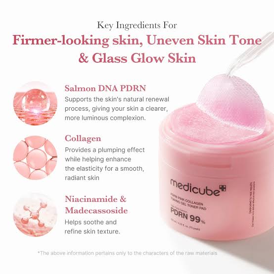 PDRN Pink Collagen Toning Gel Toner Pad - 120ml/70ea