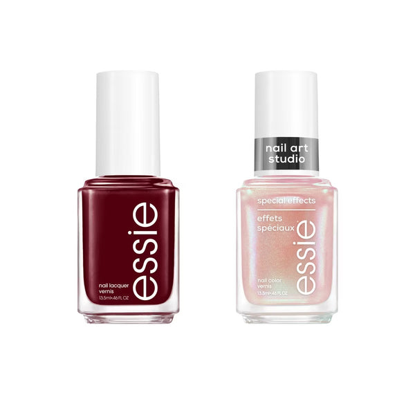 PREVENTA - essie Nail Art Studio Berry Nail Polish Set Holiday Duo Gift Set with Makeup Bag - 2pc