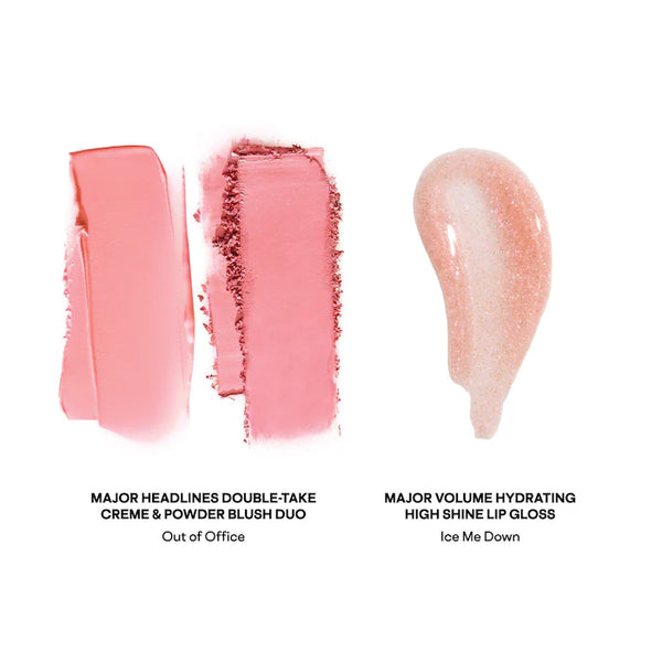 PREVENTA- Patrick's Glow and Gloss Set: Major Headlines Blush Duo and Plumping Lip Gloss Makeup Gift Set
