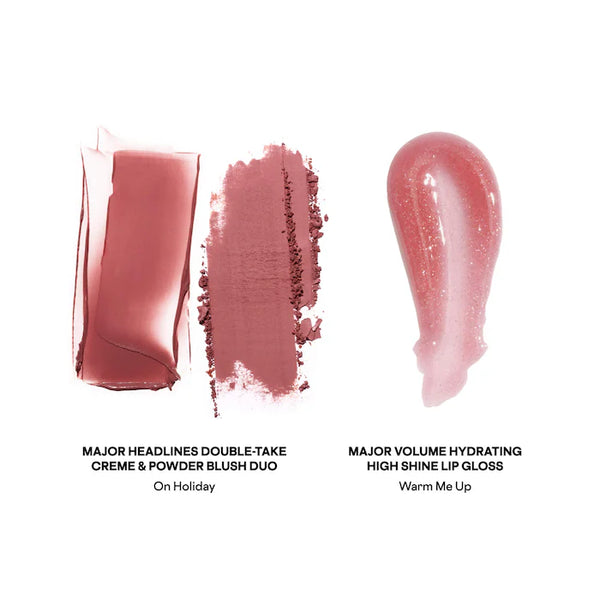 PREVENTA- Patrick's Glow and Gloss Set: Major Headlines Blush Duo and Plumping Lip Gloss Makeup Gift Set