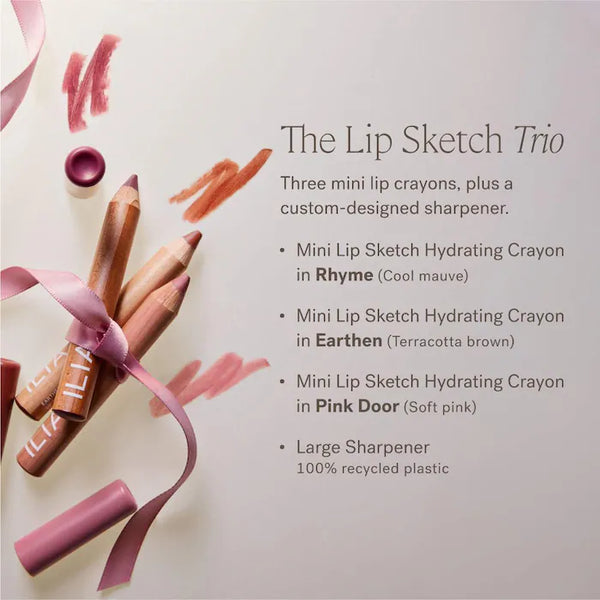 PREVENTA- Mini Lip Sketch Trio - Long-Wear Lipstick + Lipliner Crayons