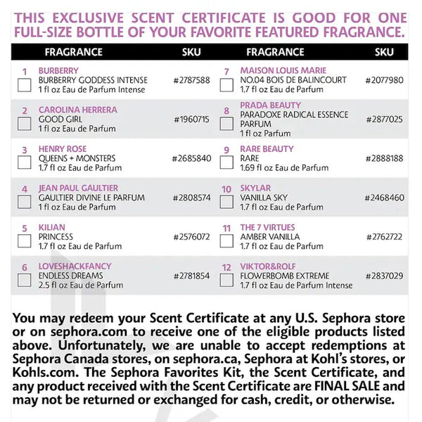 PREVENTA- Perfume Sampler Set with Floral & Vanilla Perfumes