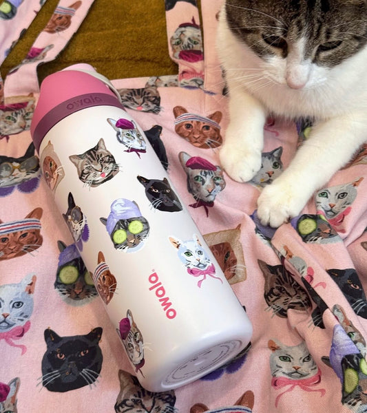 PREVENTA - Owala UO Exclusive Cat Collage FreeSip 32 oz Water Bottle