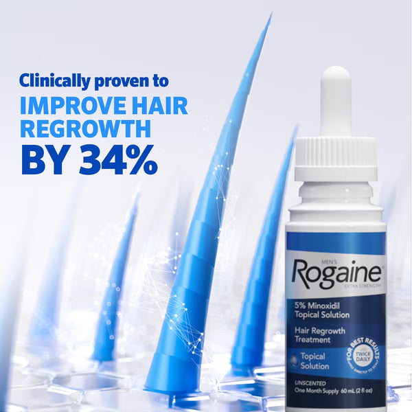 PREVENTA - Rogaine Men's Hair Treatment Solution - Trial Size - 2 fl oz/3pk