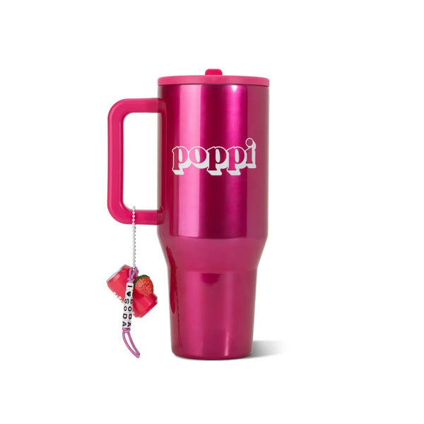 PREVENTA- HydroJug x Poppi 40 fl oz Stainless Steel Straw Tumbler