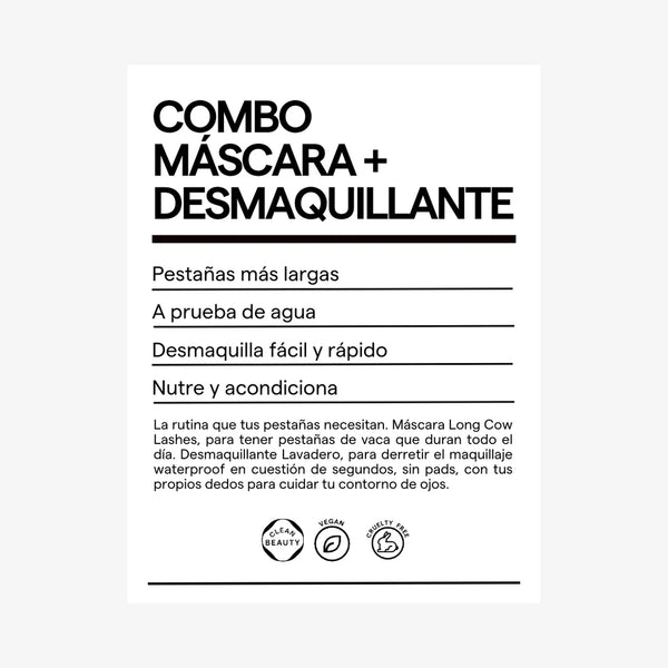Combo máscara + desmaquillante rutina para pestañas largas y fuertes