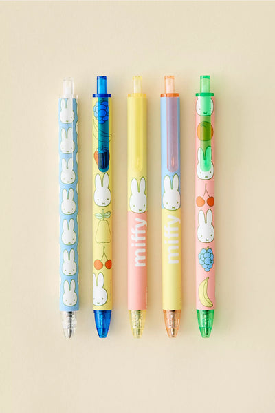 PREVENTA -  Miffy Fruitful UO Exclusive Soft-Touch Gel Pen Set