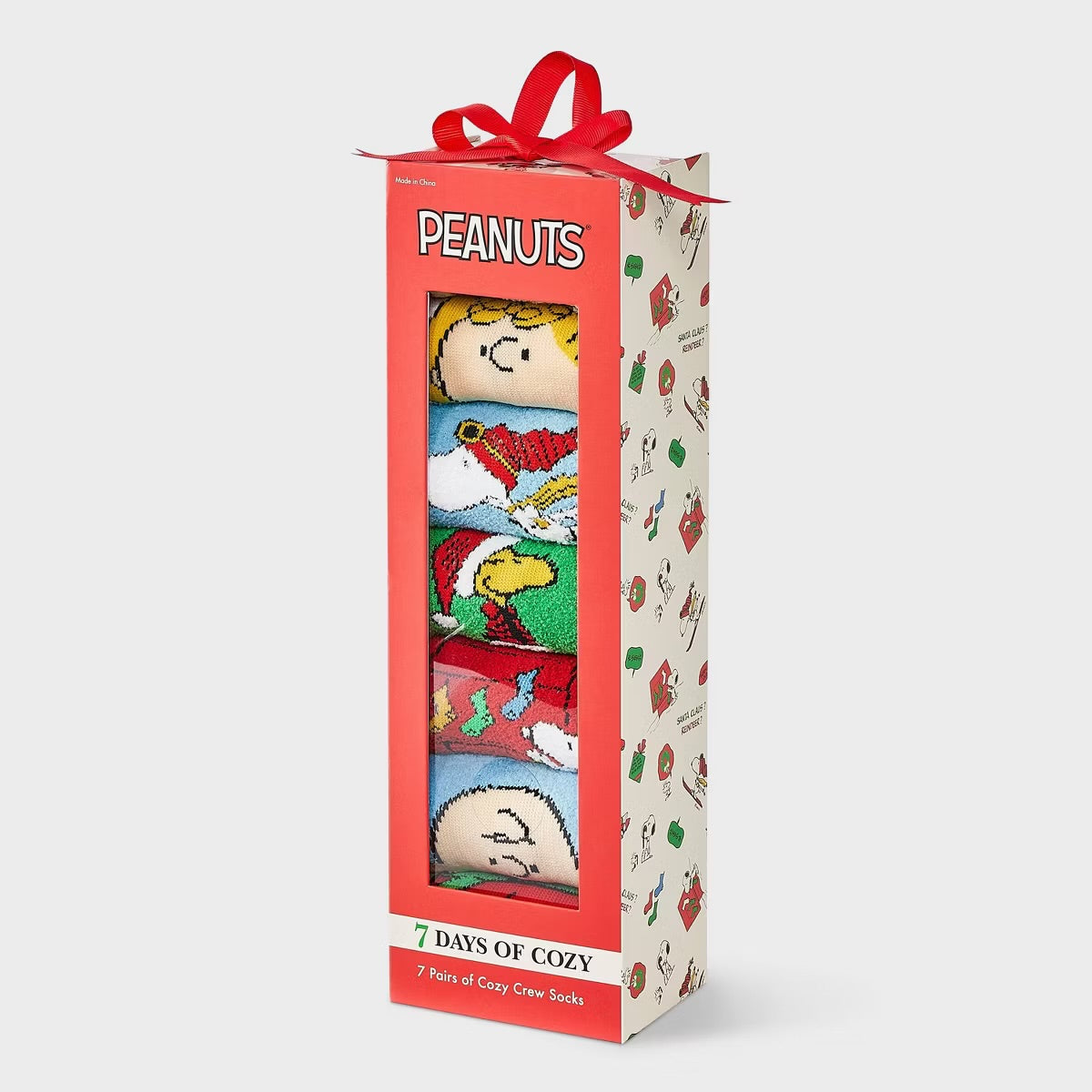 PREVENTA- Women's Peanuts 7 Days of Cozy Crew Socks Gift Box