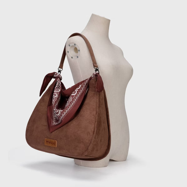 PREVENTA- Wrangler Women's Bandana Shoulder Bag - Dark Brown