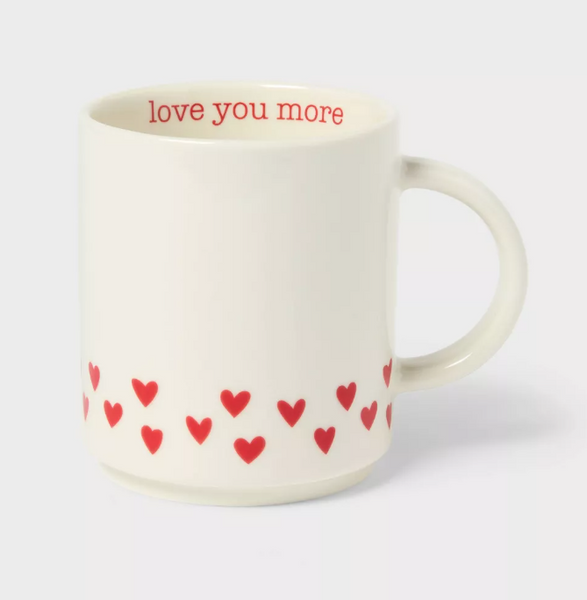 PREVENTA - Stoneware Love you Hearts Stacking Mug White -  14oz