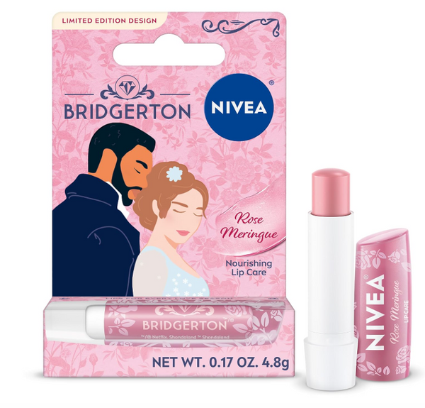 PREVENTA - NIVEA Rose Meringue Lip Balm, Nourishing Lip Care, Bridgerton Edition