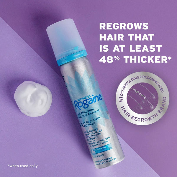 PREVENTA - Women's Rogaine 5% Minoxidil Foam for Hair Thinning and Loss, Topical Treatment for Hair Regrowth