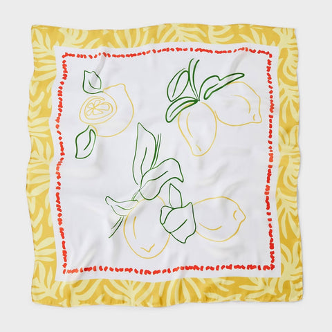 Women's Lemon Pattern Scarf - A New Day™ Yellow