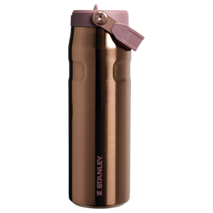 The IceFlow™ Bottle with Flip Straw Lid | 24 OZ - Polished Rose Gold