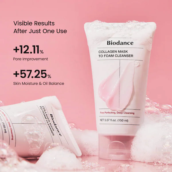Collagen Mask to Foam Cleanser