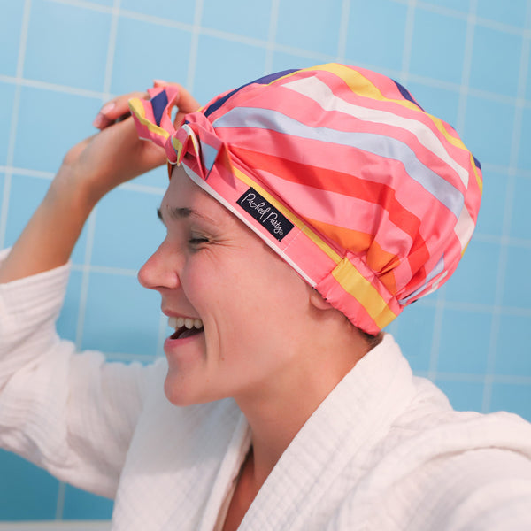 SHOWER TIME REUSABLE AND WATRERPROOF SHOWER CAP - MULTICOLOR